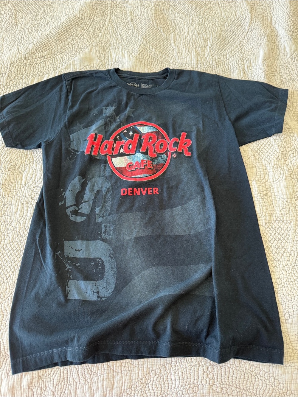 Hard Rock Cafe Black Tee with Red Denver Logo